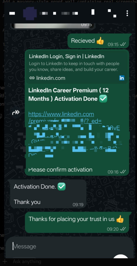 LinkedIn Career Premium proof