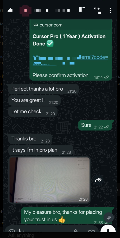 Cursor Pro proof